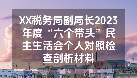 XX税务局副局长2023年度“六个带头”民主生活会个人对照检查剖析材料