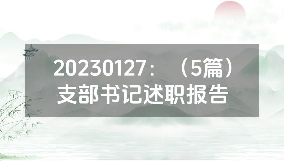 20230127：（5篇）支部书记述职报告
