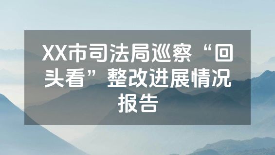 XX市司法局巡察“回头看”整改进展情况报告