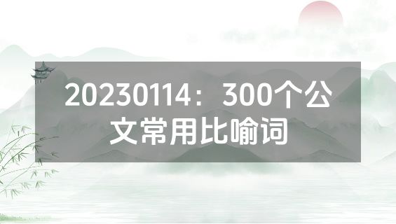 20230114：300个公文常用比喻词