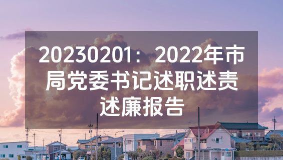 20230201：2022年市局党委书记述职述责述廉报告