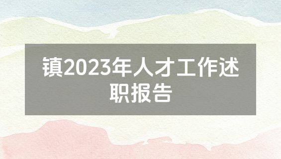 镇2023年人才工作述职报告