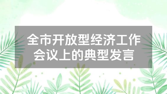 全市开放型经济工作会议上的典型发言