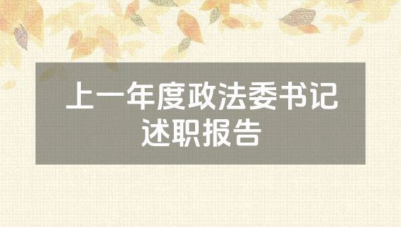 上一年度政法委书记述职报告