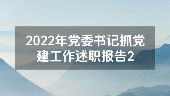 2022年党委书记抓党建工作述职报告2