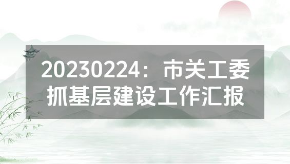 20230224：市关工委抓基层建设工作汇报