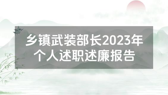 乡镇武装部长2023年个人述职述廉报告