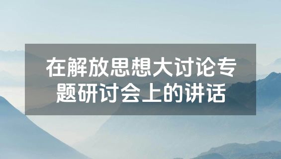 在解放思想大讨论专题研讨会上的讲话