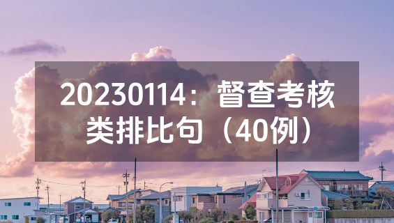 20230114：督查考核类排比句（40例）
