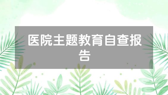 医院主题教育自查报告
