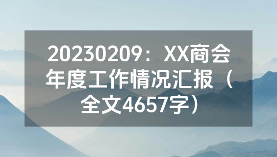 20230209：XX商会年度工作情况汇报（全文4657字）