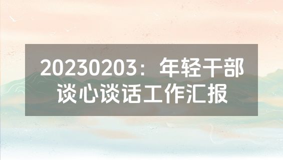 20230203：年轻干部谈心谈话工作汇报