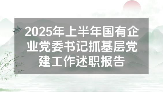 2025年上半年国有企业党委书记抓基层党建工作述职报告