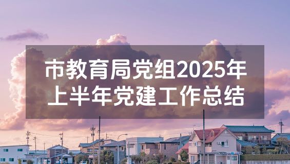 市教育局党组2025年上半年党建工作总结