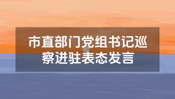 市直部门党组书记巡察进驻表态发言
