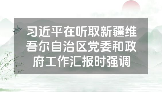 习近平在听取新疆维吾尔自治区党委和政府工作汇报时强调