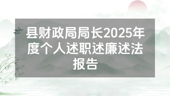 县财政局局长2025年度个人述职述廉述法报告